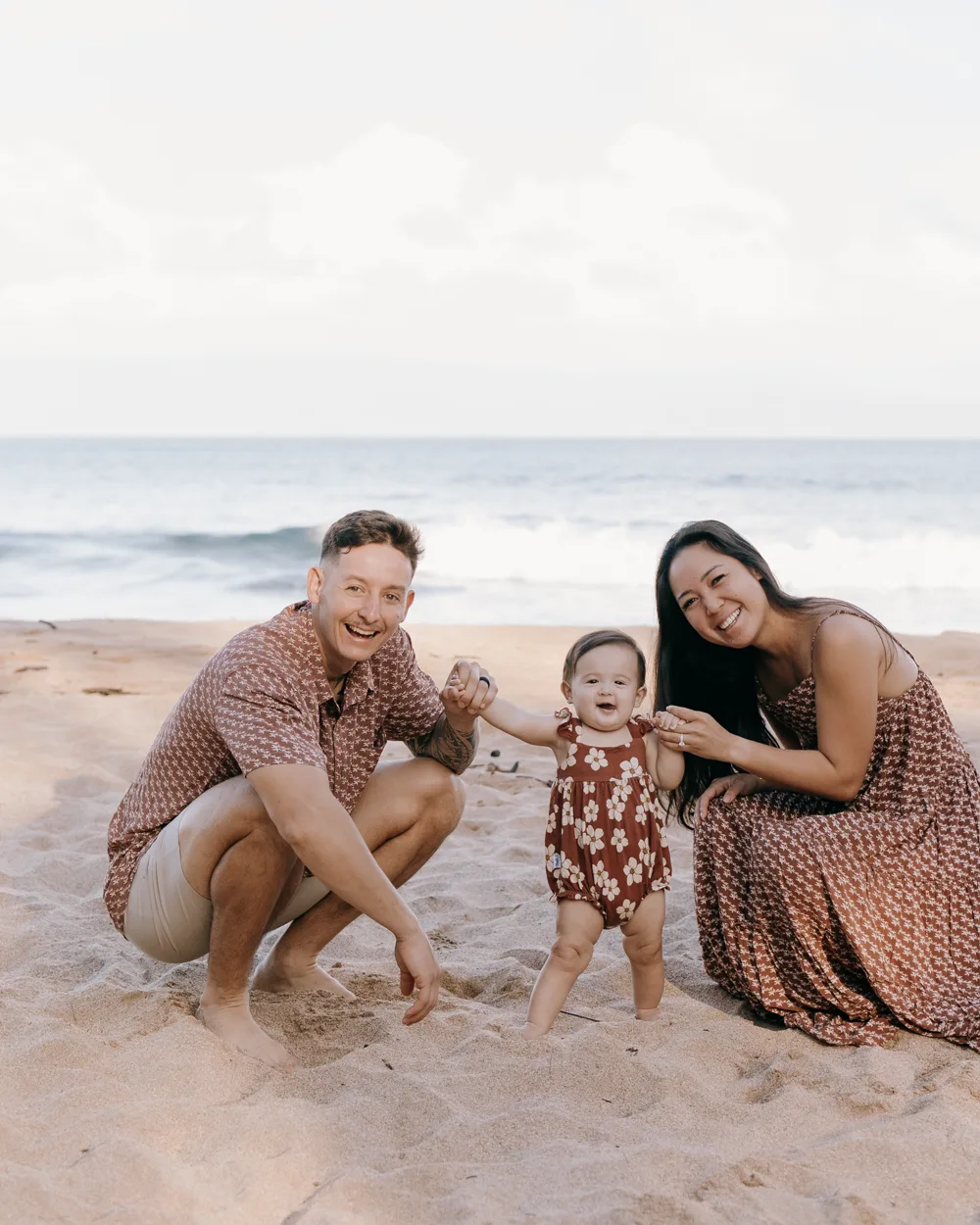 Tanner, founder of Frontline Web Designs, with his family on a Maui beach